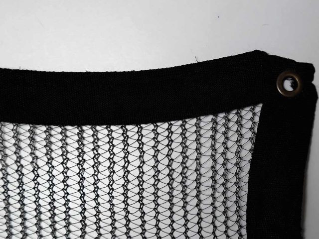 Reinforced Edge With Black Ribbon & Grommets